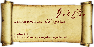 Jelenovics Ágota névjegykártya